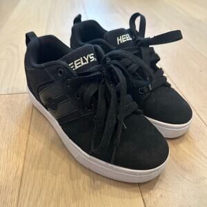 Heelys Black White Racer 20 Wheeled Skate Shoes Youth Size 3